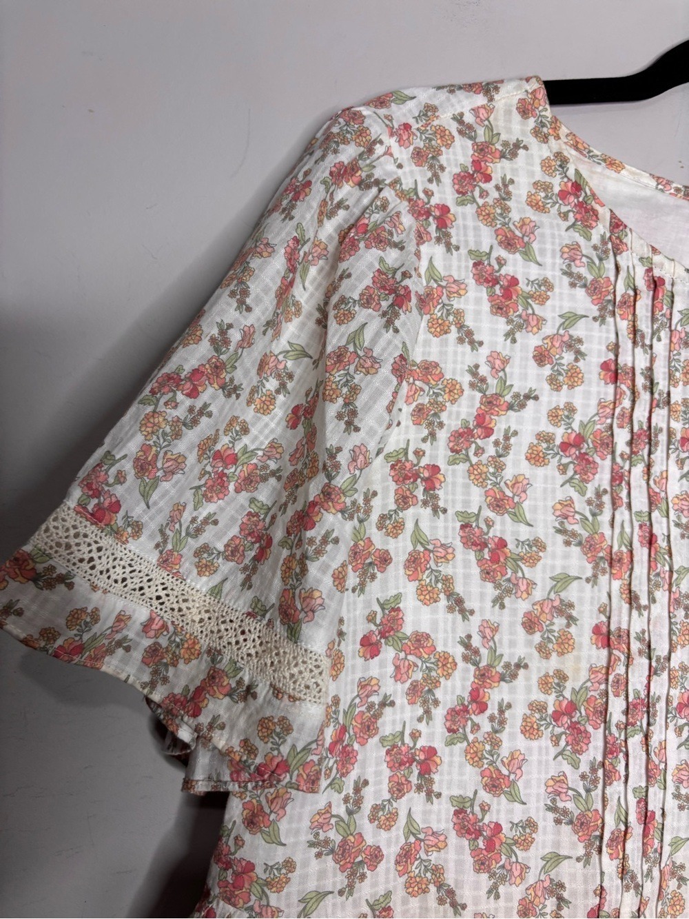 Jillian Harris Blushing Flower Tiered short Babydoll Cotton Dress, size S - Picture 6 of 16